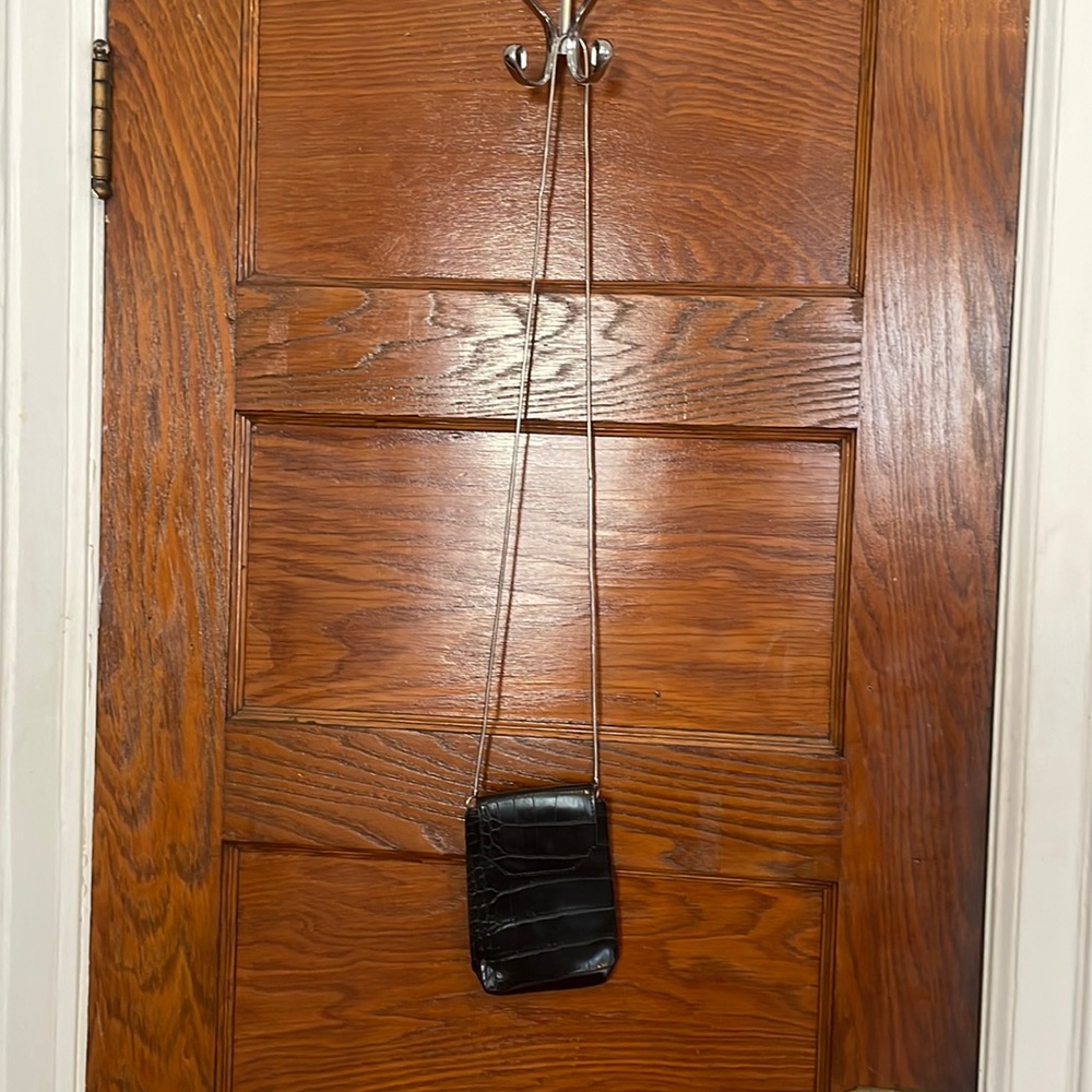 Urban outfitters black crocodile crossbody purse.